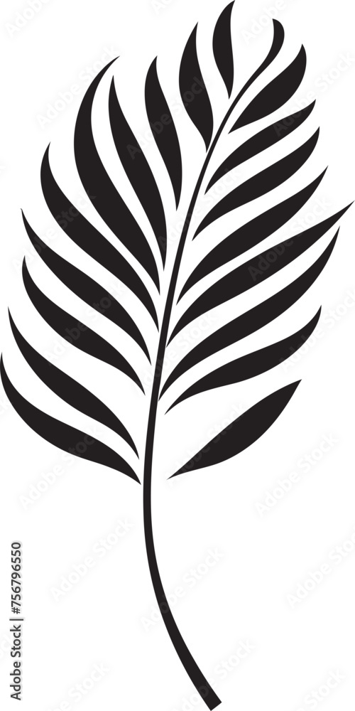 Lush Leafy Luxe: Exotic Onekine Plant Black Logo Icon Paradise Flora Essence: Onekine Tropical Leaves Vector Design