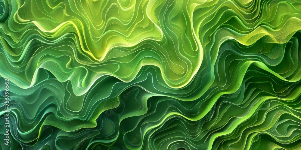 A green wave with a green background - stock background.