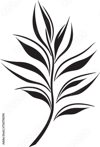 Tropical Tranquility  Onekine Exotic Plant Leaves Black Icon Botanic Serenity  Onekine Tropical Leaves Black Logo Design