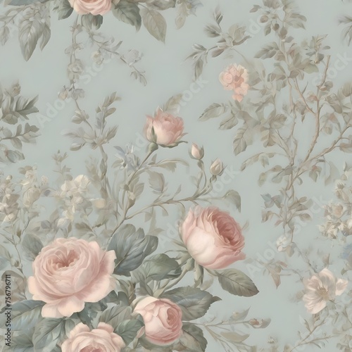 a vintage floral tapestries seamless pattern  generative ai