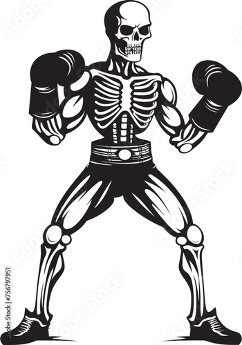 Skull Smasher: Skeleton Boxer Vector Design Undead Uppercut: Skeleton Boxing Black Logo