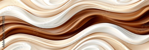 Swirling brown liquid chocolate abstract background texture with melting chocolate elements