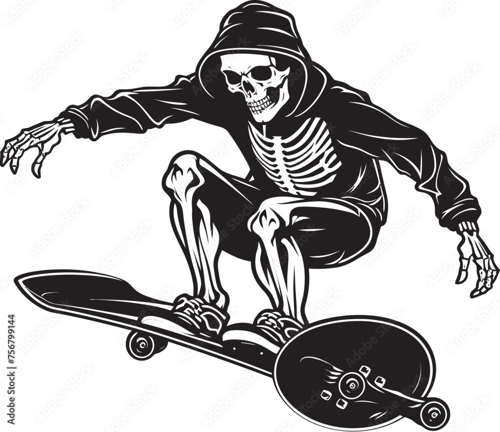 Bone Rider: Skeleton on Skateboard Vector Icon Spine-Crushing Skate: Skeleton on Skateboard Black Logo Bone Rider: Skeleton on Skateboard Vector Icon Spine-Crushing Skate: Skeleton on Skateboard Black Logo