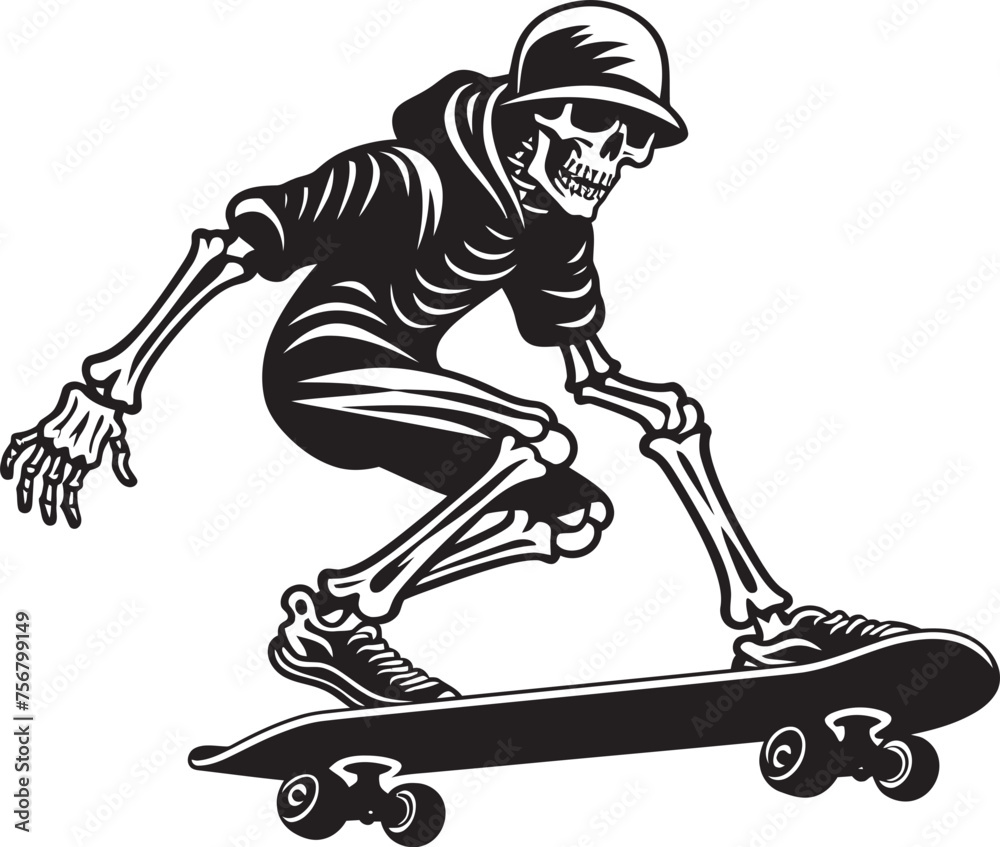 Spine-Crushing Skate: Skeleton on Skateboard Black Logo Grim Grind: Skateboarding Skeleton Black Icon Design Spine-Crushing Skate: Skeleton on Skateboard Black Logo Grim Grind: Skateboarding Skeleton Black Icon Design