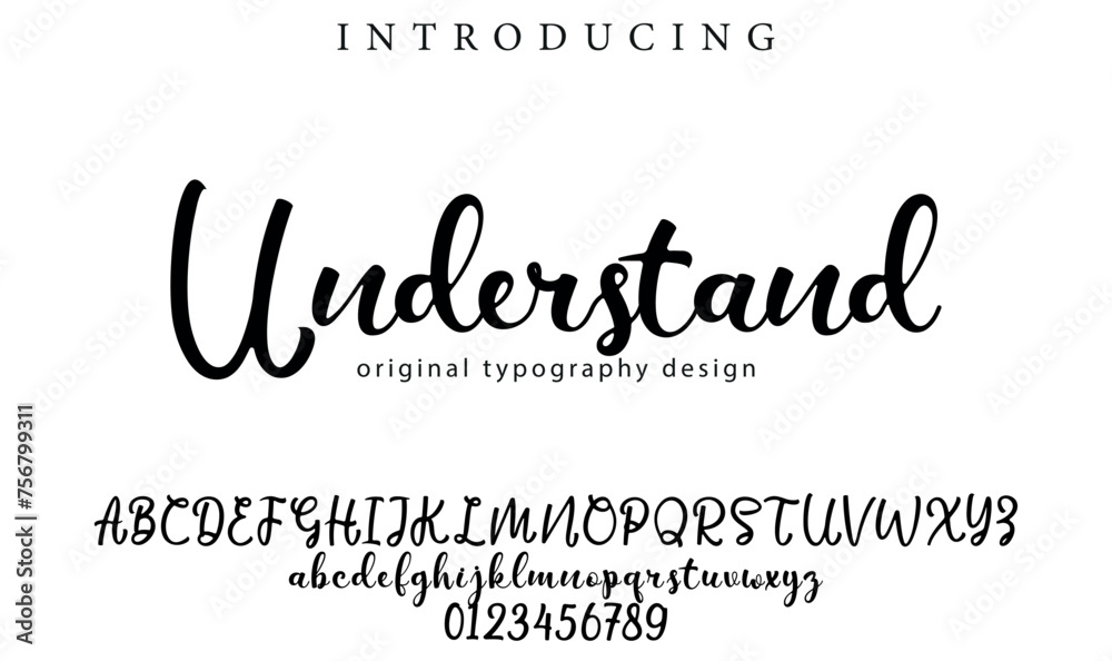 Understand Font Stylish brush painted an uppercase vector letters, alphabet, typeface