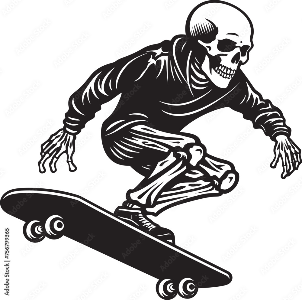 Bone Thrasher: Skeleton on Skateboard Black Logo Skater's Shadow: Skeleton Skateboarder Black Logo Icon Bone Thrasher: Skeleton on Skateboard Black Logo Skater's Shadow: Skeleton Skateboarder Black Logo Icon