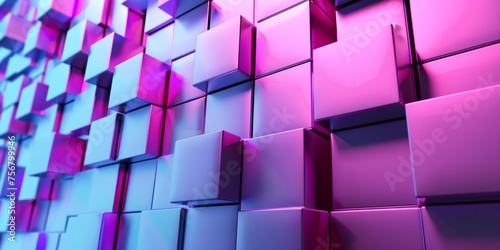 A wall of pink and white cubes - stock background.