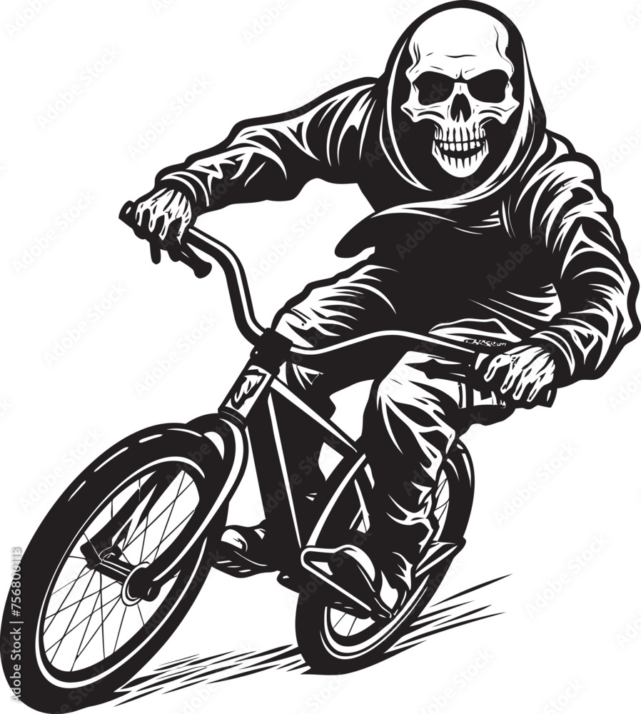 Bone Rider: Skeleton Shredding on BMX Black Logo Ghostly Grind: Skeleton BMX Rider Vector Design Bone Rider: Skeleton Shredding on BMX Black Logo Ghostly Grind: Skeleton BMX Rider Vector Design