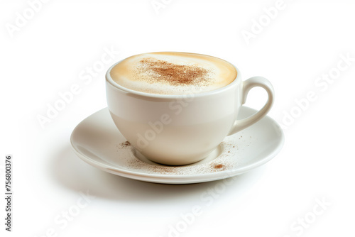 Elegant White Coffee Cup with Heart-Shaped Foam Art