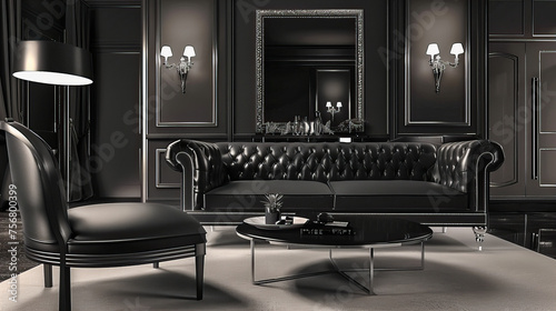 Elegant Living Room with Modern Sofa, Luxurious Decor, and Stylish Comfort