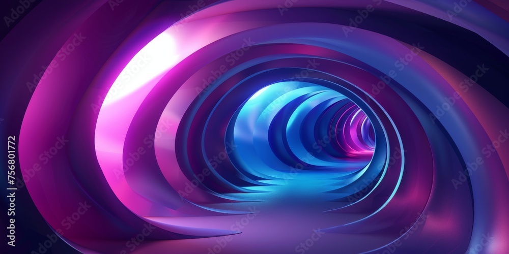 A purple and blue spiral tunnel with a light shining on it - stock background. A purple and blue spiral tunnel with a light shining on it - stock background.