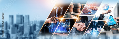 Wall Mural Futuristic business digital financial data technology concept for future big dat