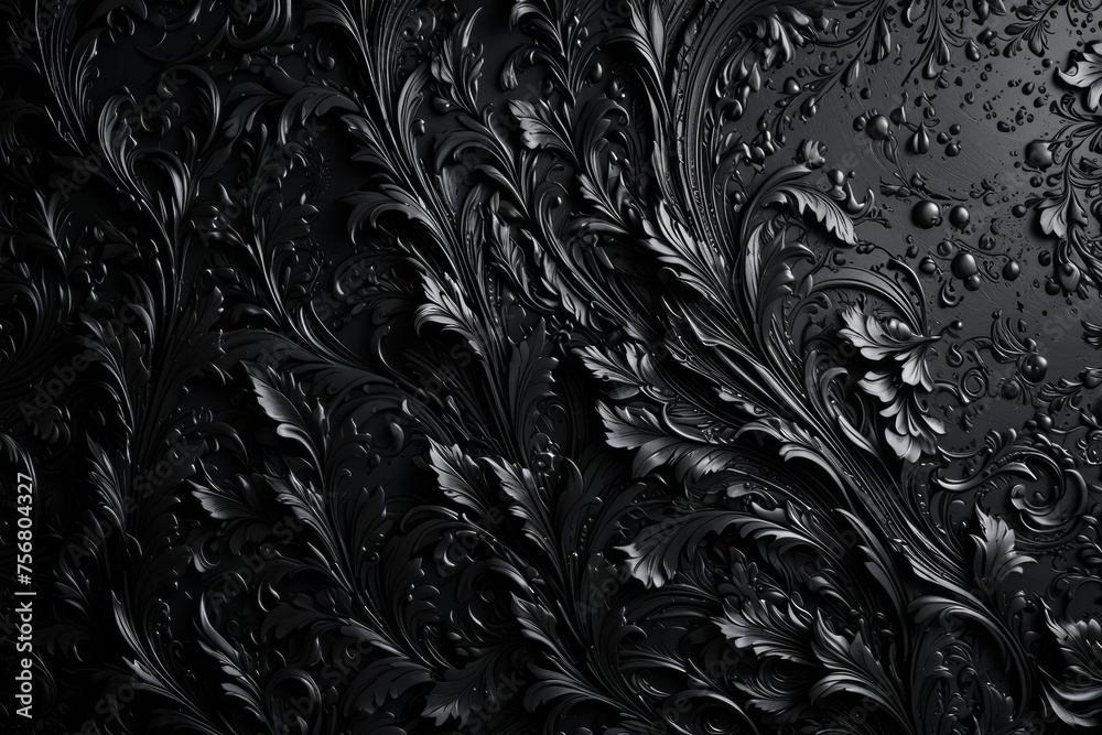 A dark textured background with water droplets, sidelight