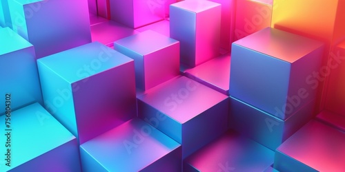 A colorful image of blocks in various shades of blue  purple  and pink - stock background.