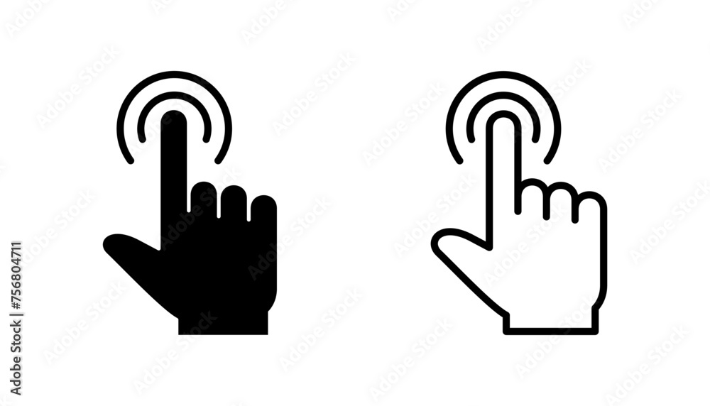 Hand click icon set. pointer icon vector. hand cursor icon vector Hand click icon set. pointer icon vector. hand cursor icon vector