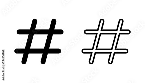 Hashtag icon set. hashtag symbol