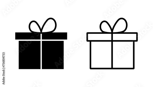 Gift icon set. gift vector icon. birthday gift