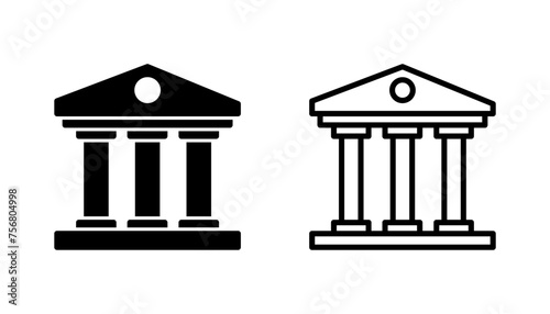 Bank icon set. bank vector icon, museum, university