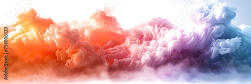 A pastel color cloud formation floating on white background.