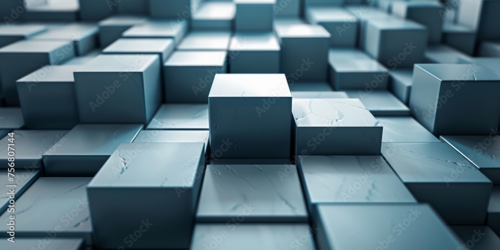 A close up of a blue cube pattern - stock background. A close up of a blue cube pattern - stock background.