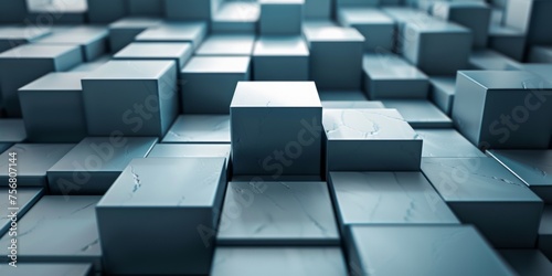 A close up of a blue cube pattern - stock background.