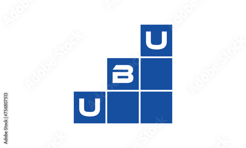 UBU initial letter financial logo design vector template. economics, growth, meter, range, profit, loan, graph, finance, benefits, economic, increase, arrow up, grade, grew up, topper, company, scale photo