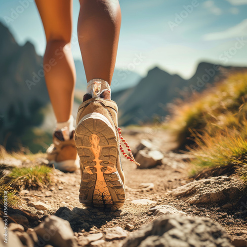 Female legs with sports shoes-closeup photo