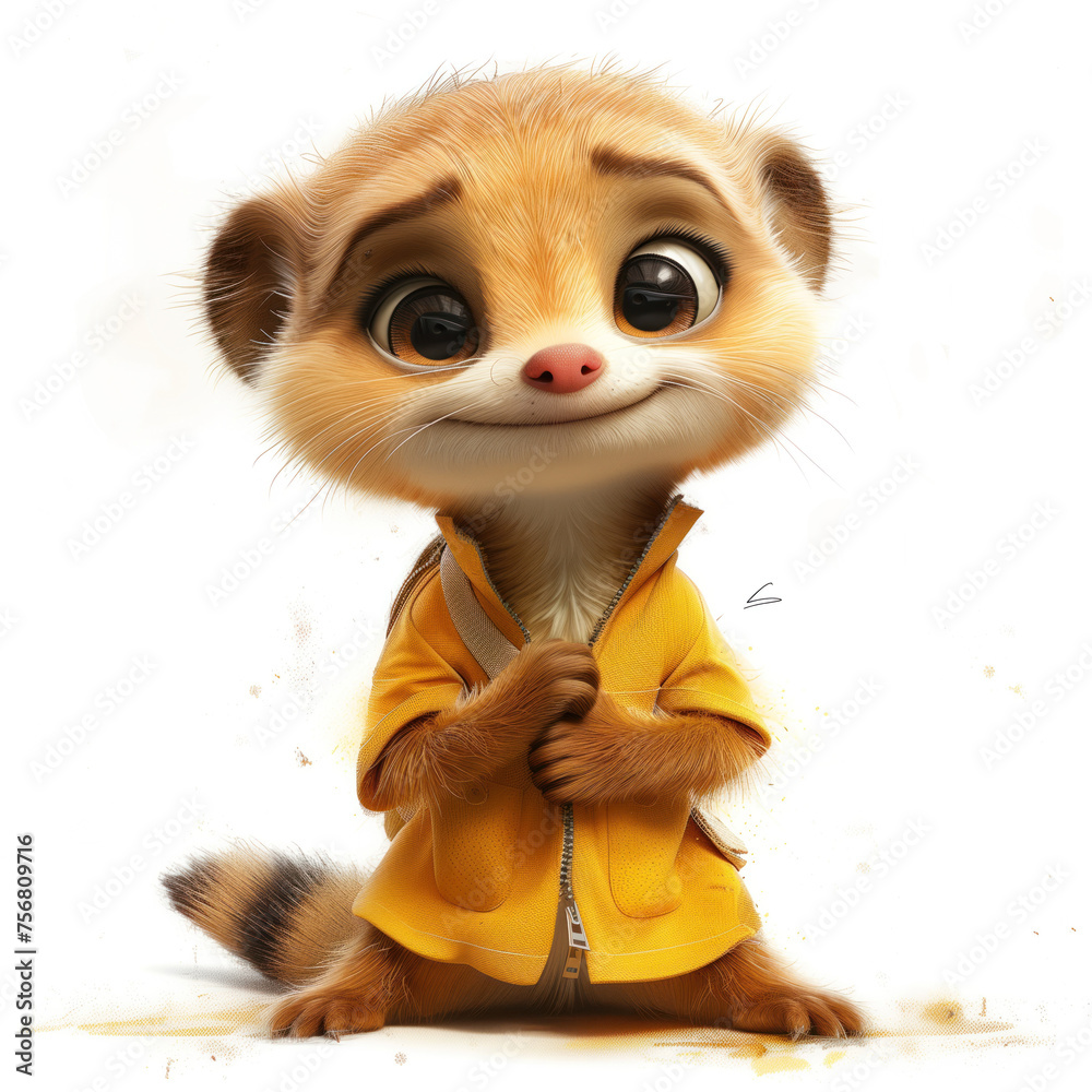 Cute Funny Cartoon Mongoose, Illustration for Children Book, Generative AI Cute Funny Cartoon Mongoose, Illustration for Children Book, Generative AI