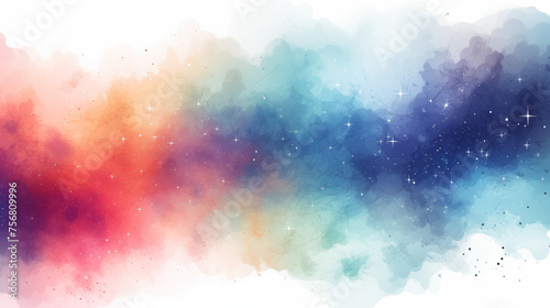 Galactic Spectrum: Artistic Watercolor of Celestial Hues