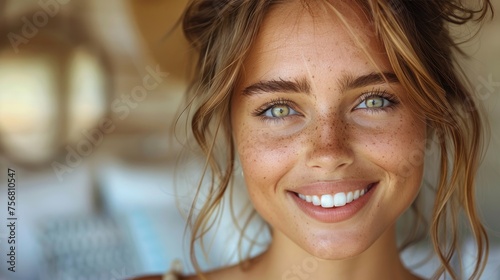 Smiling woman with beautifu...