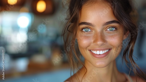 Smiling woman with beautifu...