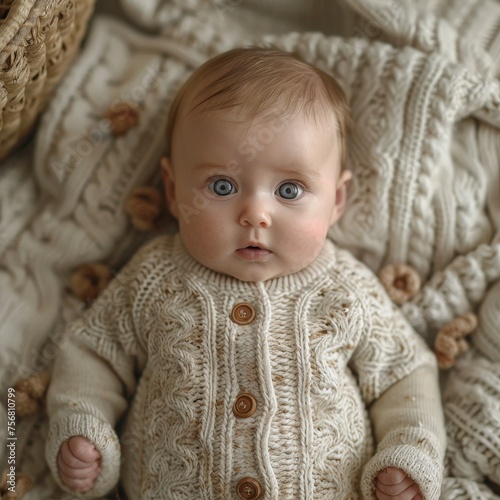 cute baby in woolen cloths ...