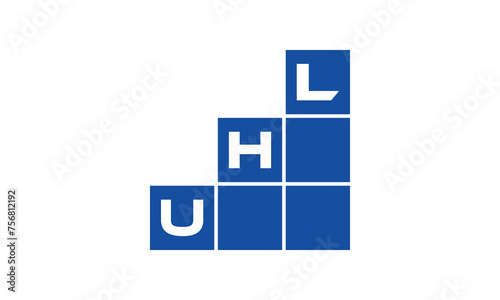 UHL initial letter financial logo design vector template. economics, growth, meter, range, profit, loan, graph, finance, benefits, economic, increase, arrow up, grade, grew up, topper, company, scale photo