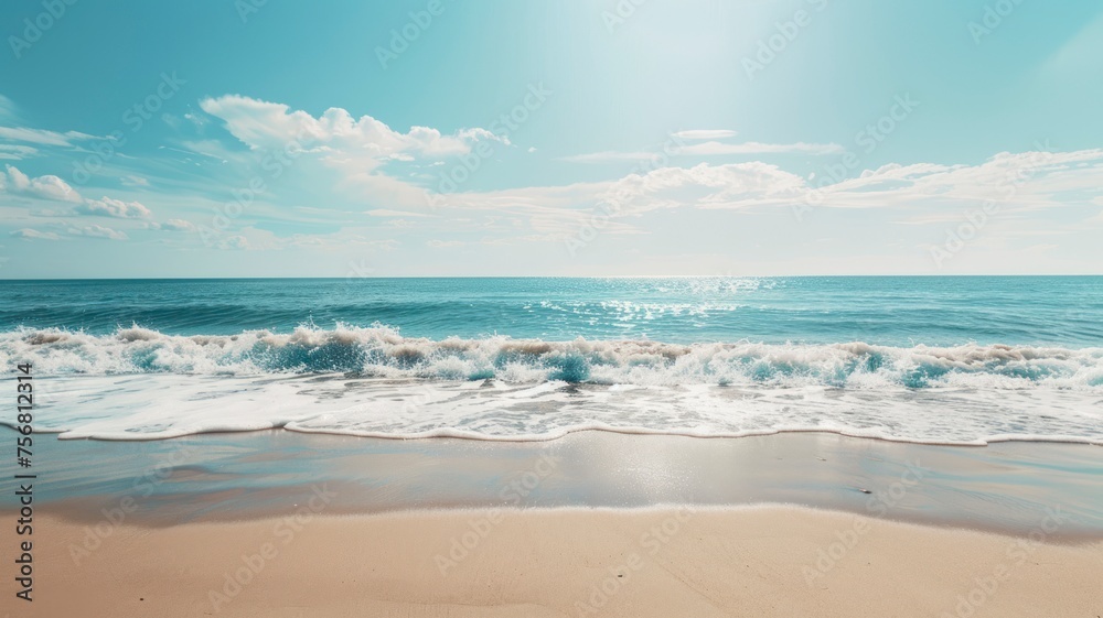 sea sand sky and summer day - generative ai sea sand sky and summer day - generative ai