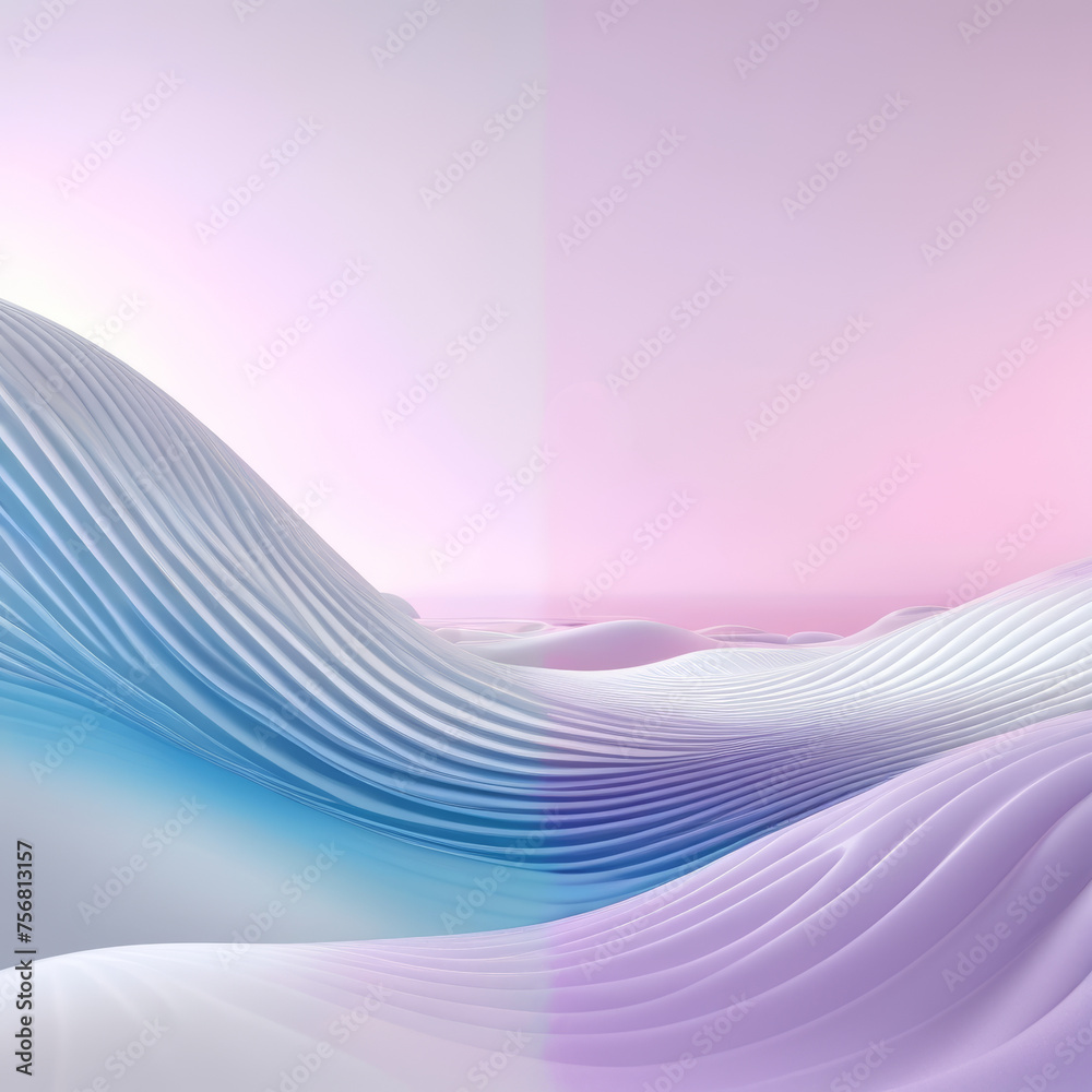 Fototapeta premium Computer Generated Image of a White and Blue Wave