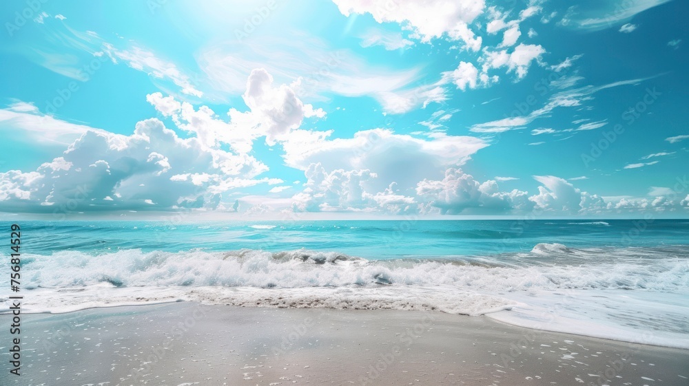 sea sand sky and summer day - generative ai sea sand sky and summer day - generative ai