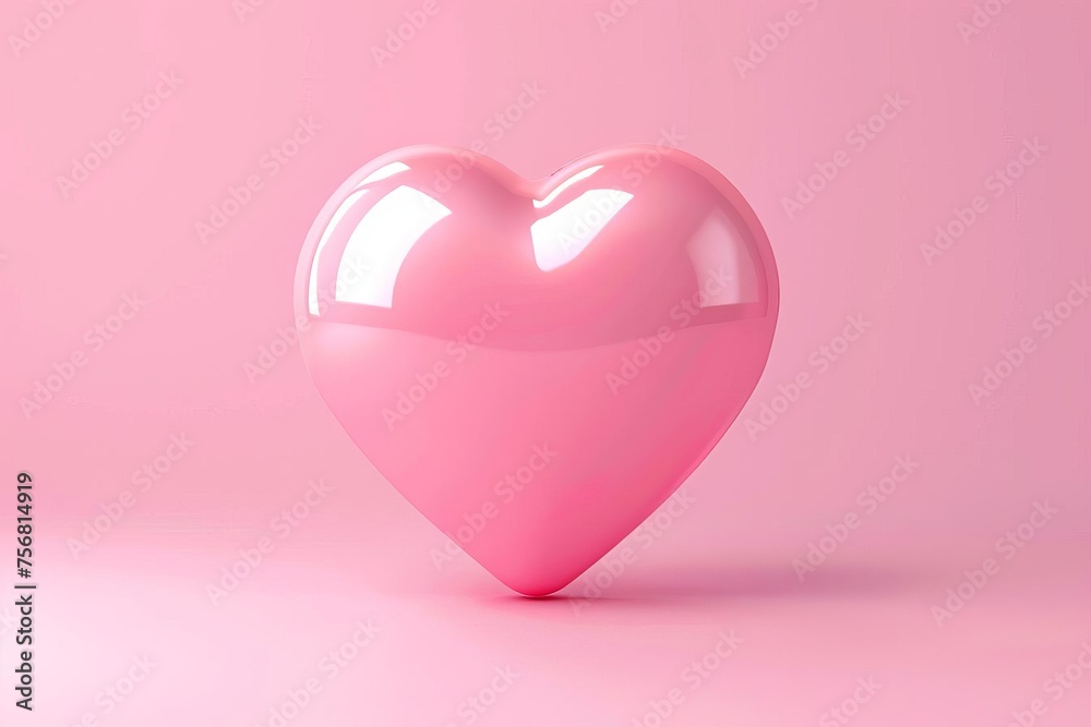 3d heart-shaped speech bubble Valentine's concept Isolated on pink