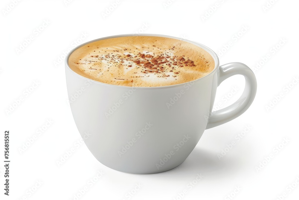 Crisp High-resolution image of a creamy latte in a white cup Perfect for coffee enthusiasts and menu displays Crisp High-resolution image of a creamy latte in a white cup Perfect for coffee enthusiasts and menu displays