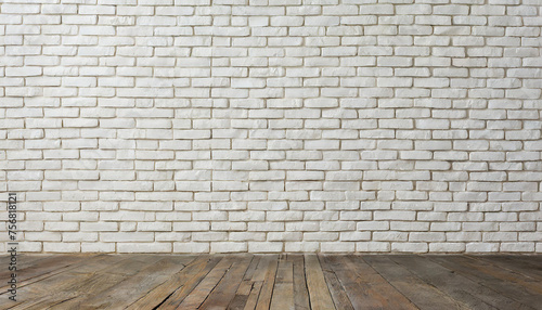 Whitewashed Vintage Brick Wall Panorama for Modern Design