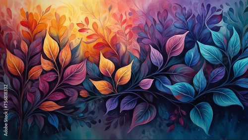 A beautiful colorful background with leaves