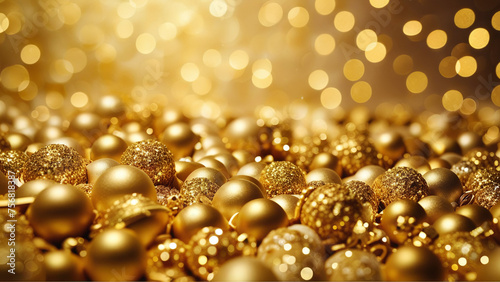Golden Christmas shiny balls
