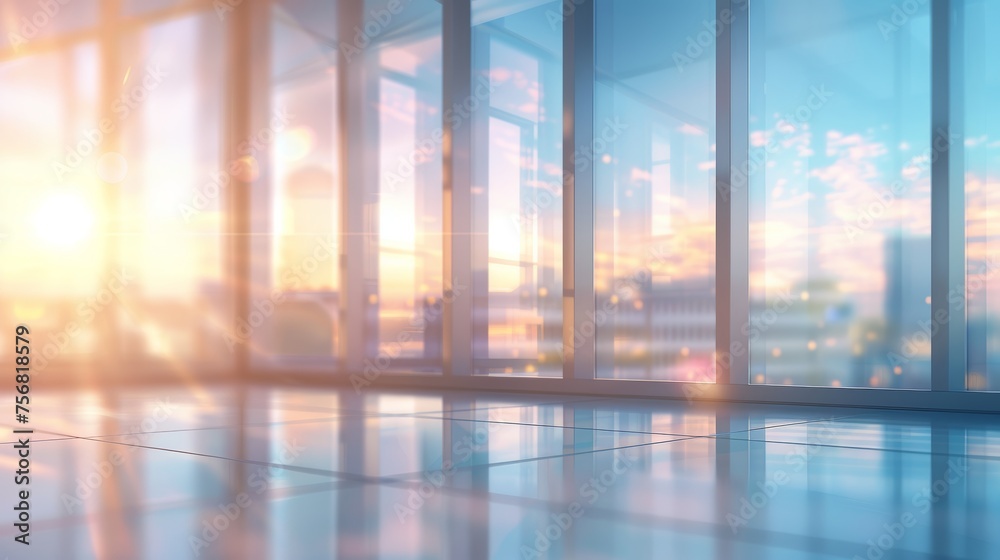 Blurry view of a glass office building. Bokeh effect. Blurry view of a glass office building. Bokeh effect.