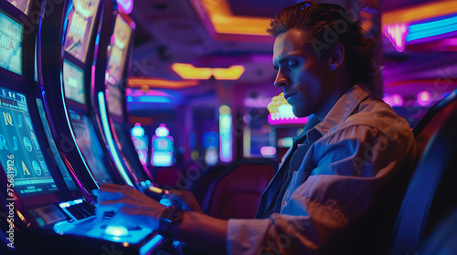 man playing in casino