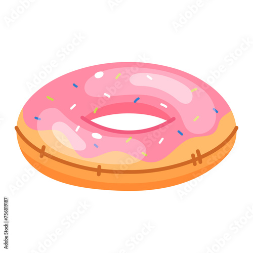 Cartoon swimming circles, on a white background