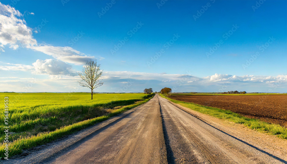 old road that stretched across rural farms and plains to the horizon