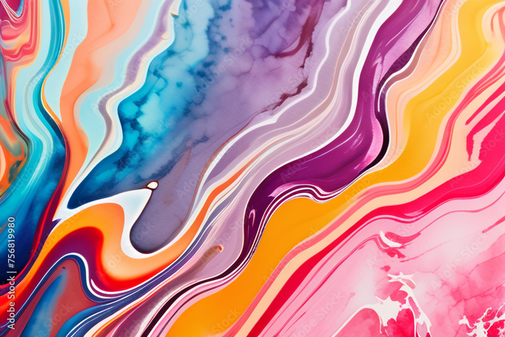 Closeup of abstract watercolor paint background texture with liquid fluid marbled paper texture banner texture. Generative AI (생성형 AI) Closeup of abstract watercolor paint background texture with liquid fluid marbled paper texture banner texture. Generative AI (생성형 AI)