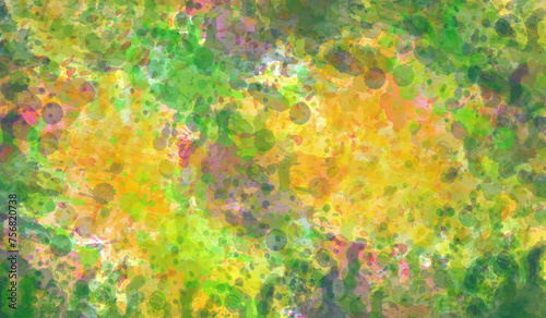 fondo abstracto verde, amarillo, lila, con Trazos de pincel de manchas de salpicaduras de acuarela, mezclada variopinto, de colores brillantes artístico y vibrante de acuarela. splash de pintura
