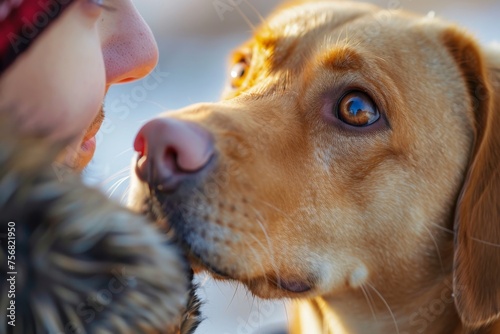 Wallpaper Mural A detailed shot capturing the contemplative expression of a dog with a blurred background Torontodigital.ca