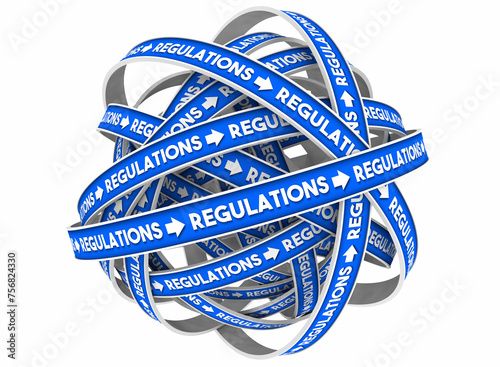 Endless Regulations Government Rules Laws Over Regulated Business 3d Illustration