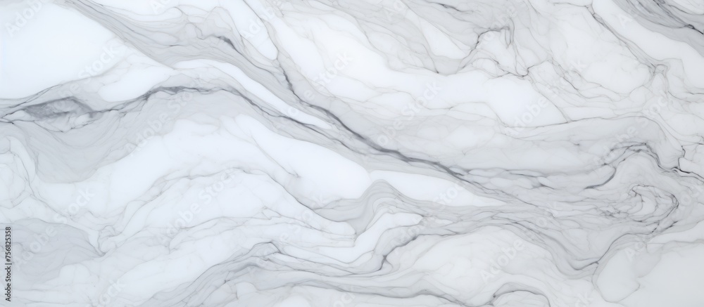 Obraz premium A close up of a grey marble texture resembling a freezing snow pattern. The artistry of the woodlike slope creates an eventful painting, almost like a drawing